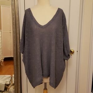 Blue Grey Eileen Fisher Batwing Sweater